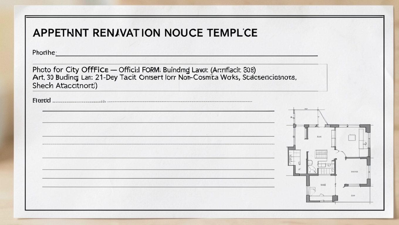 Informacja o remoncie mieszkania do urzędu wzór
